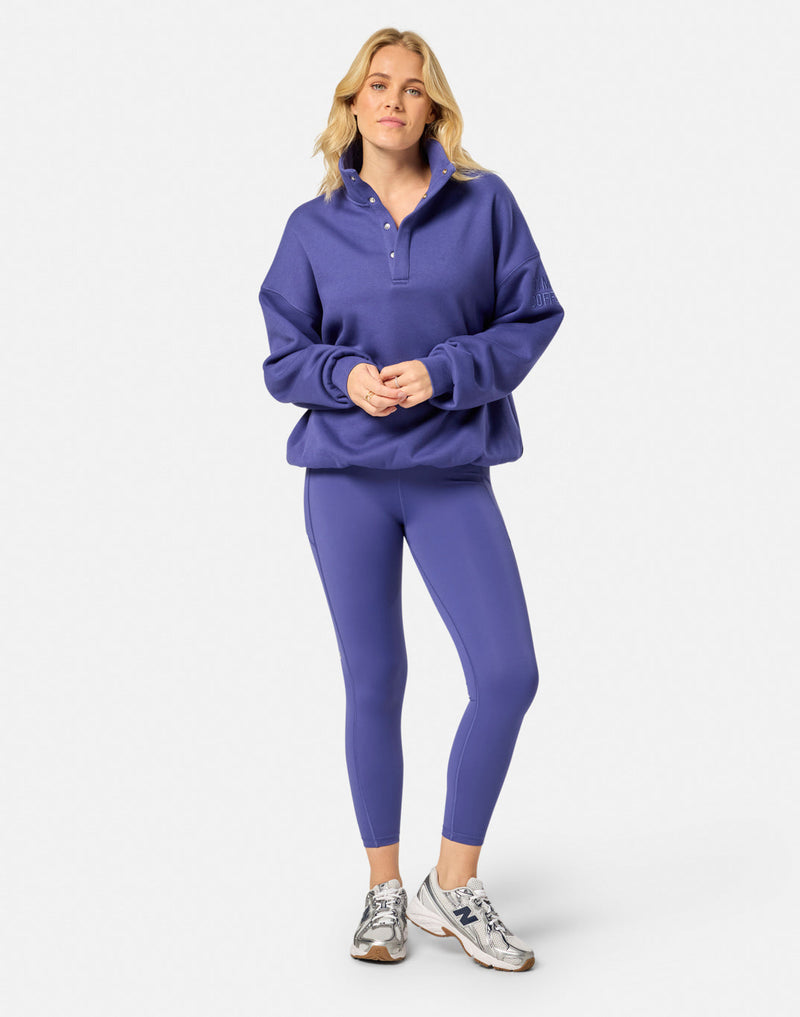 Gym & Coffee - Sierra Snap Colour Sweatshirt Violet