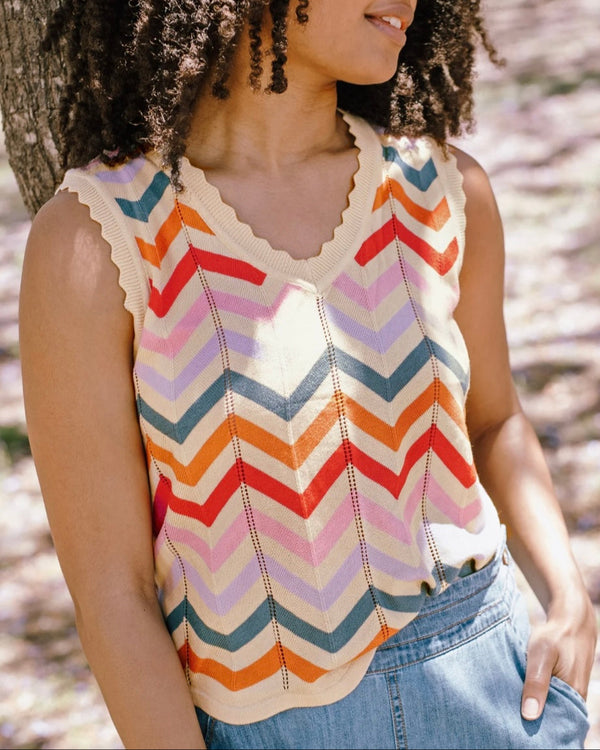 Sugarhill Of Brighton - Rosy V-Neck Knit Vest