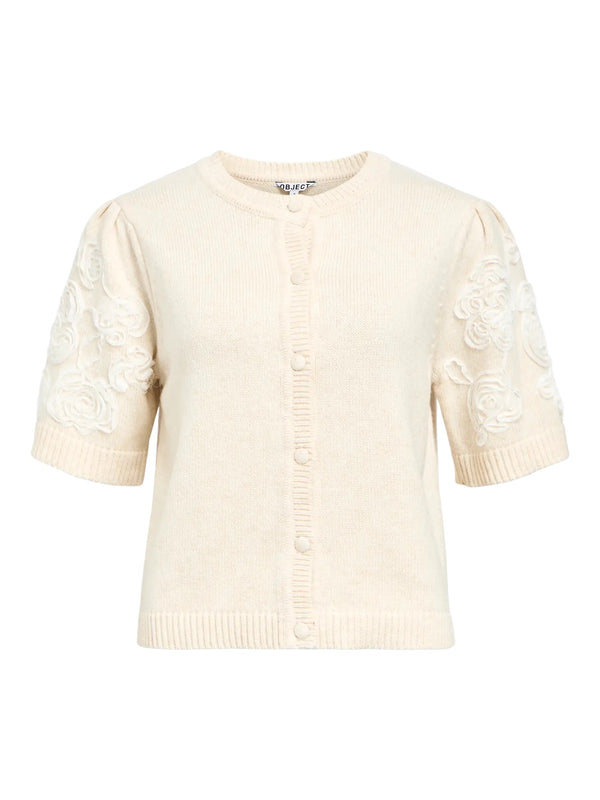 OBJECT - White Sand Embroidery Knit
