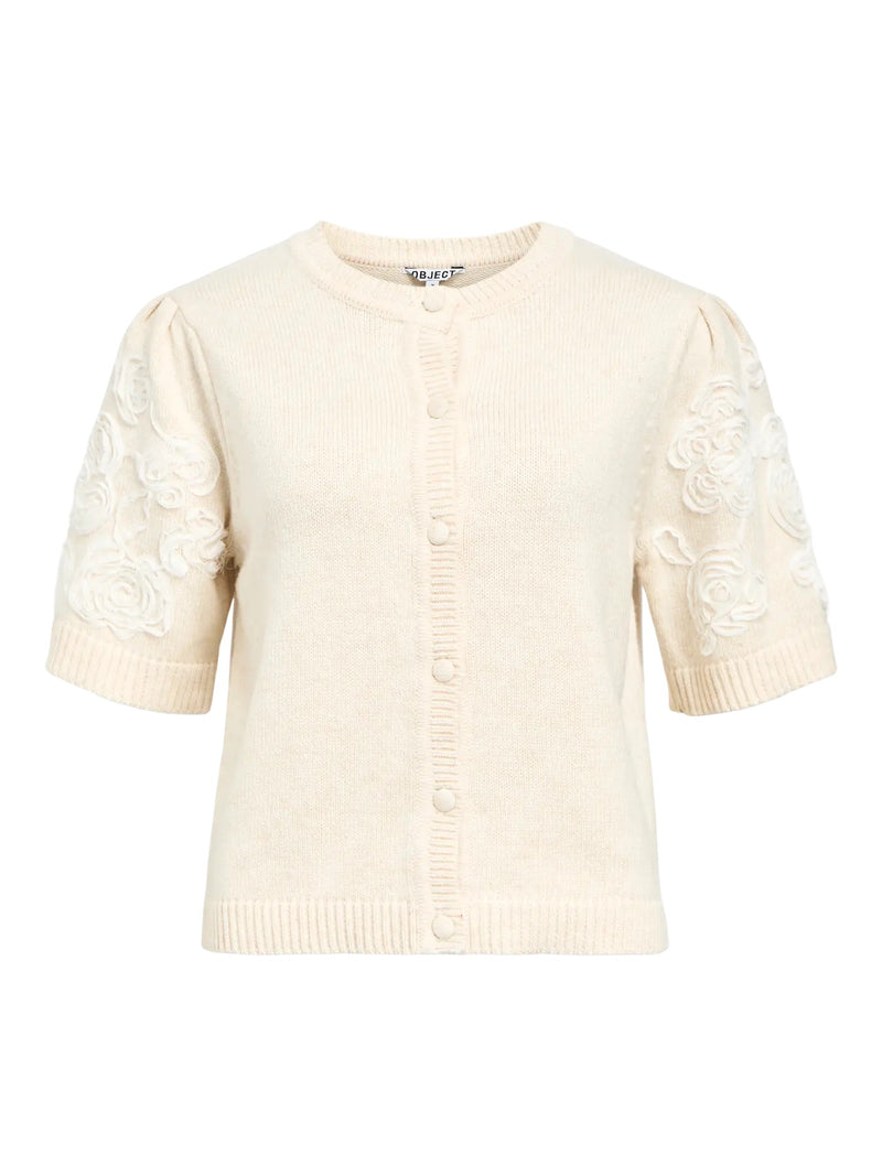 OBJECT - White Sand Embroidery Knit