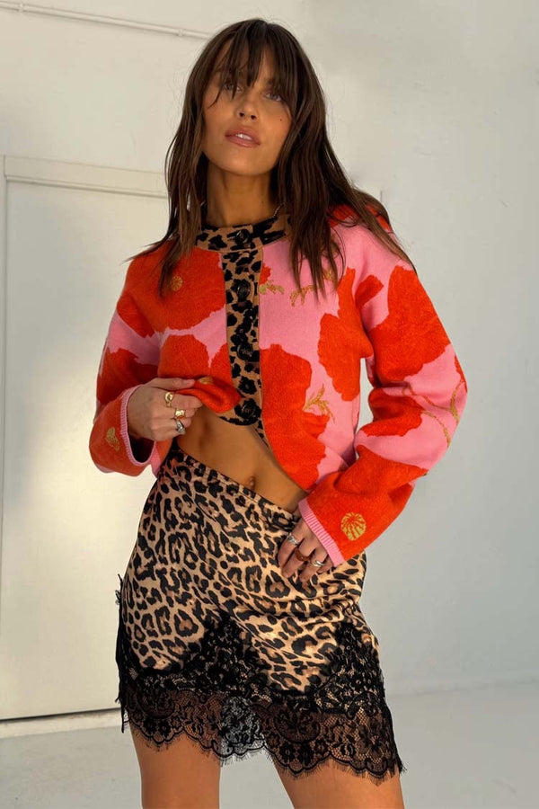 Never Fully Dressed - Pink Poppy Cardigan