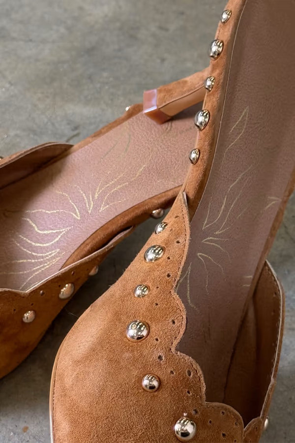 Never Fully Dressed - Suede Scallop City Mules