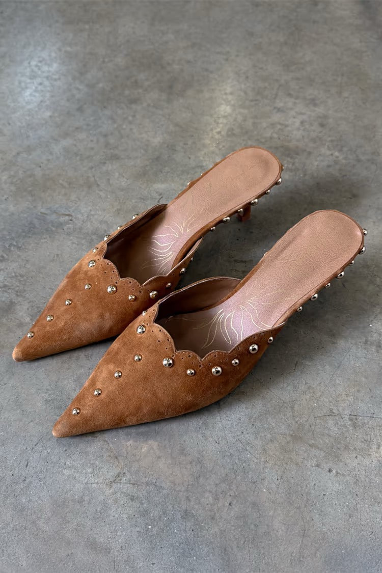 Never Fully Dressed - Suede Scallop City Mules