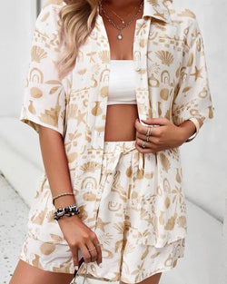 Neutral Summer Short Co-Ord Set