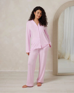 Chelsea Peers - Tencel™ Modal Long Button Up Pyjama Set - Pink