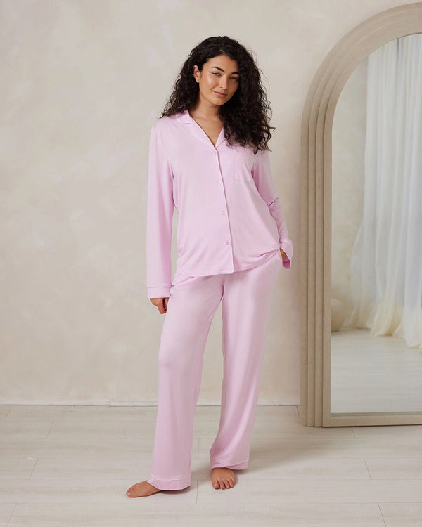 Chelsea Peers - Tencel™ Modal Long Button Up Pyjama Set - Pink