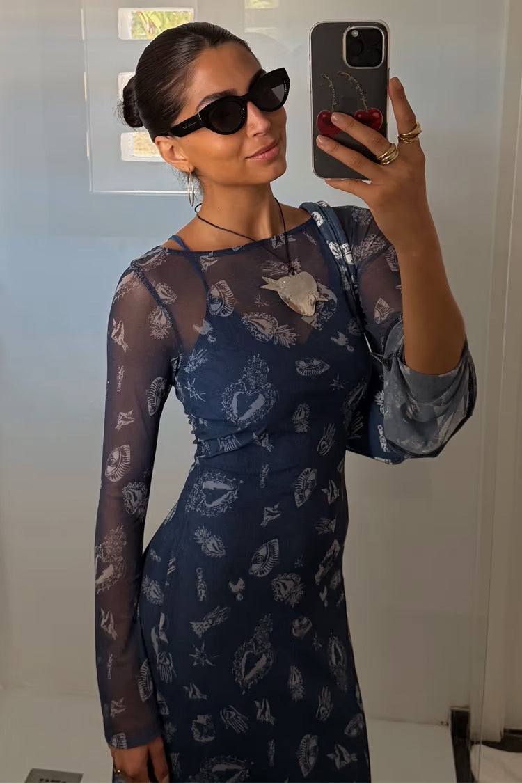 Never Fully Dressed - Denim Deloris Mesh Dress
