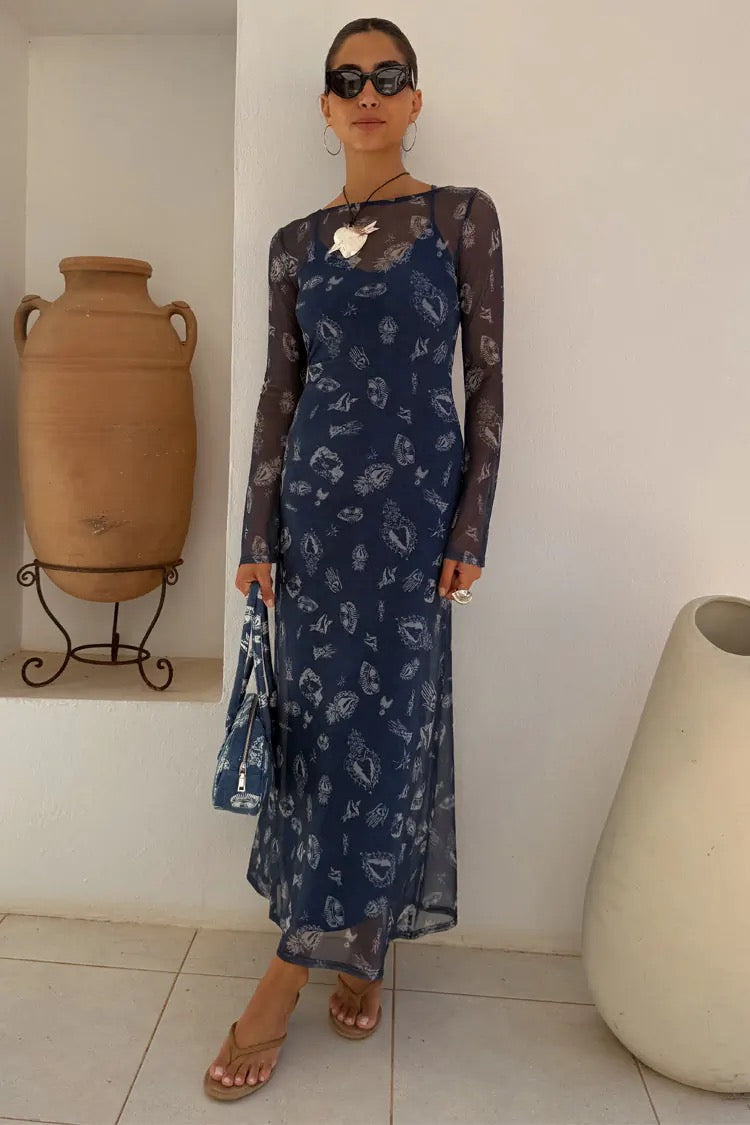 Never Fully Dressed - Denim Deloris Mesh Dress