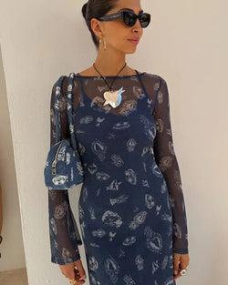 Never Fully Dressed - Denim Deloris Mesh Dress
