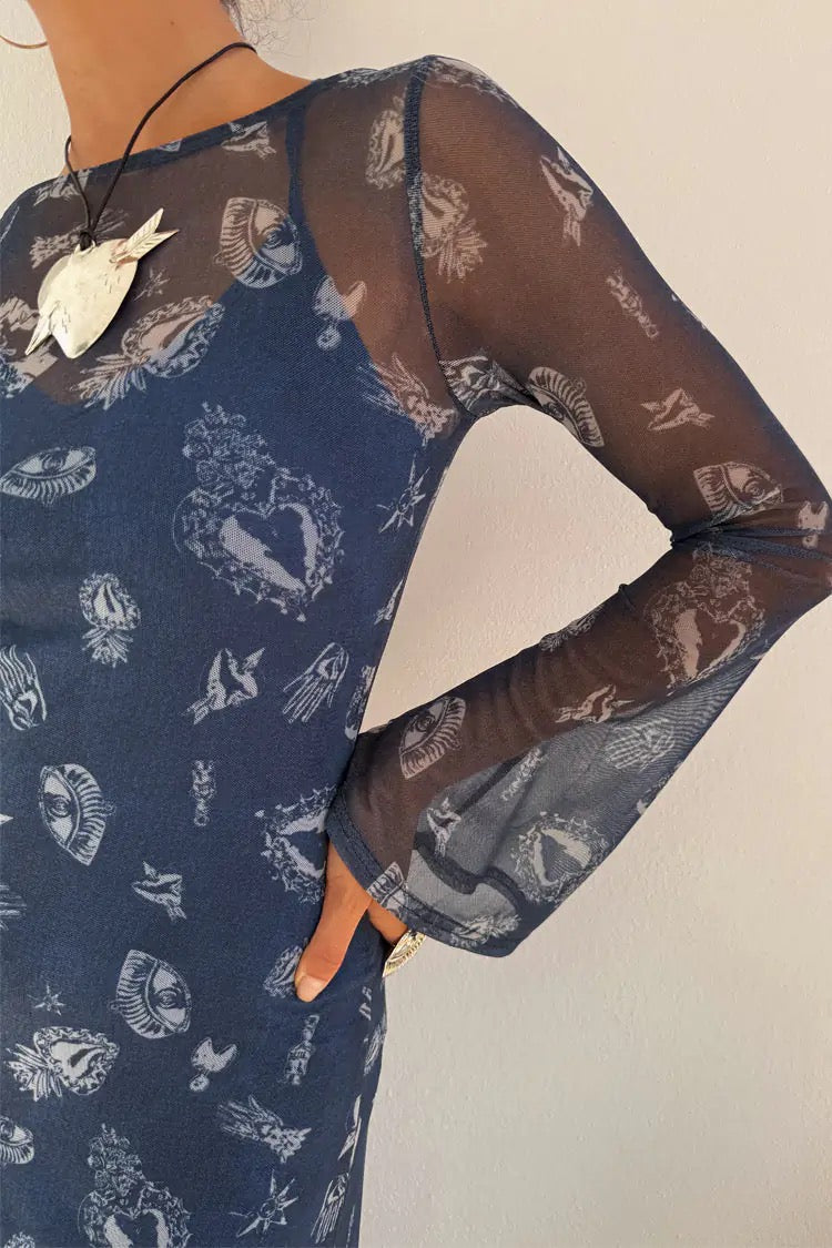 Never Fully Dressed - Denim Deloris Mesh Dress