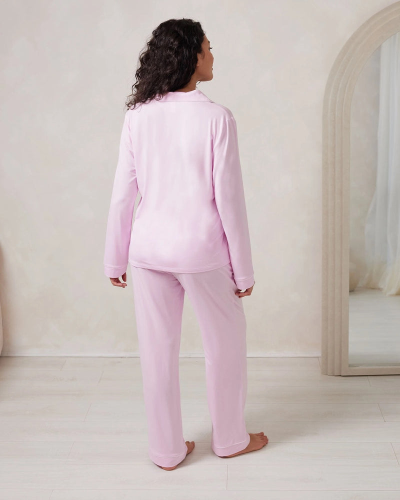 Chelsea Peers - Tencel™ Modal Long Button Up Pyjama Set - Pink