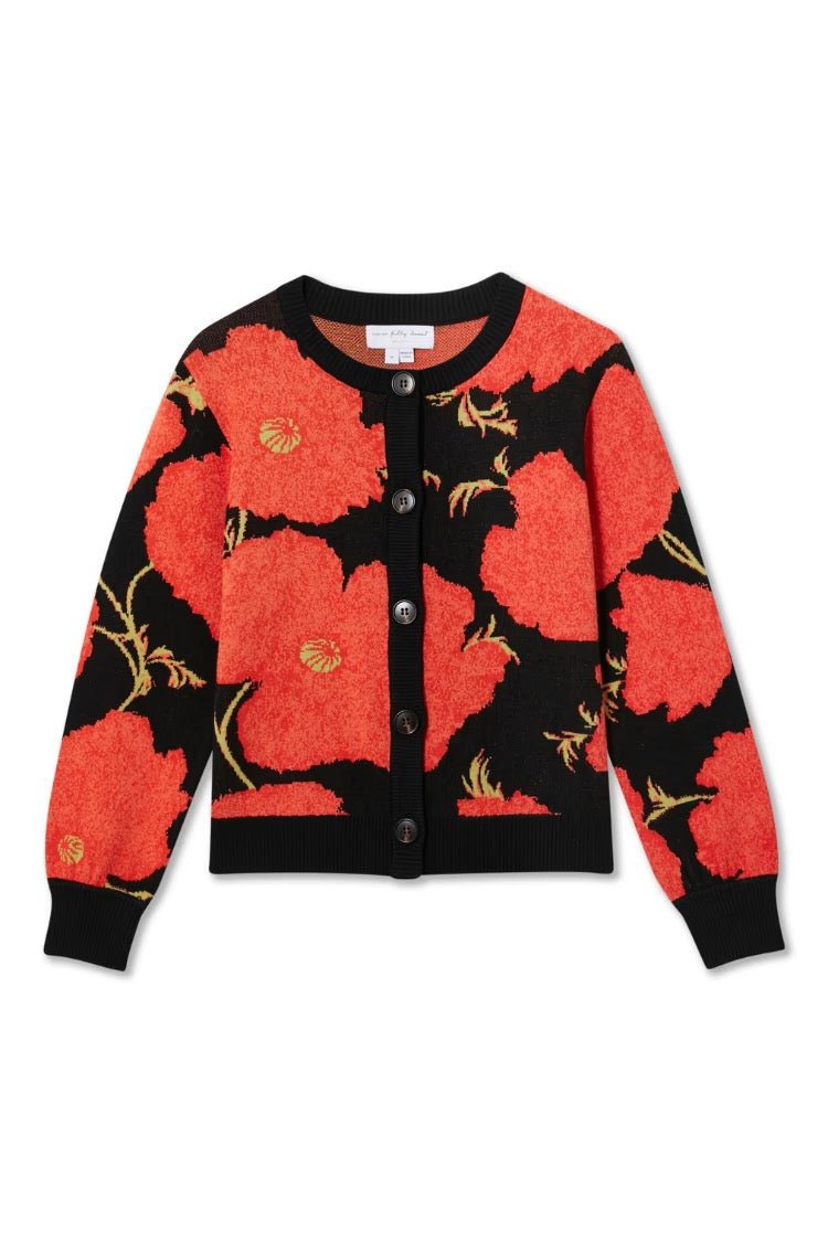 Never Fully Dressed - Black Poppy Cardigan