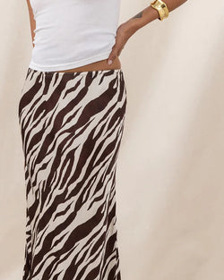 Sasha Satin Print Skirt - Zebra Print