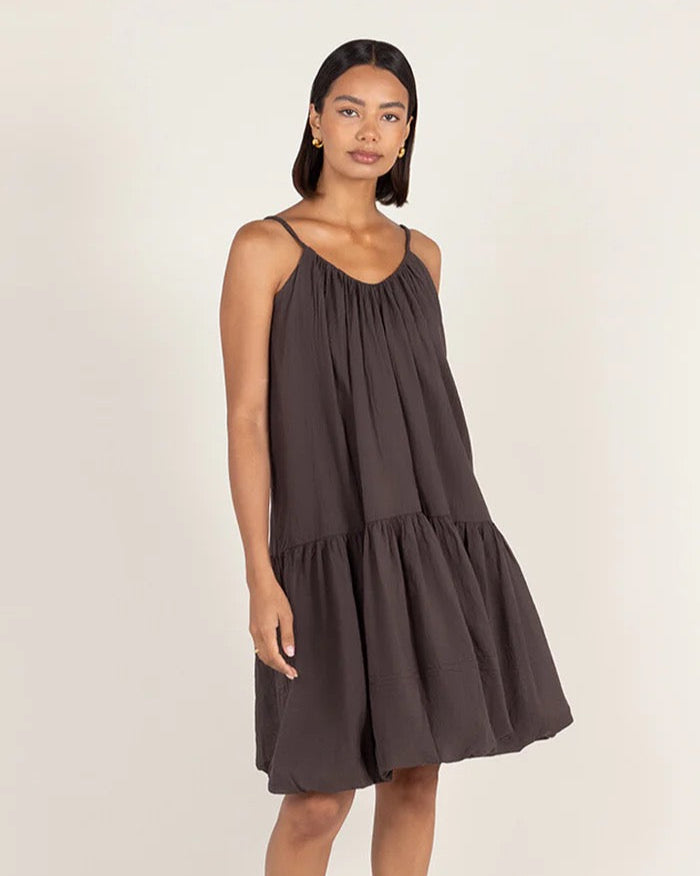 Charli - Liora Cotton Dress - Espresso