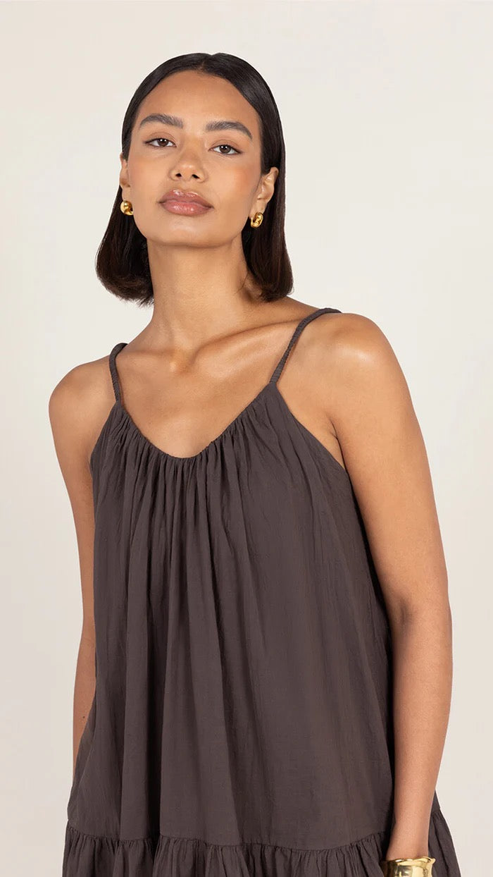 Charli - Liora Cotton Dress - Espresso
