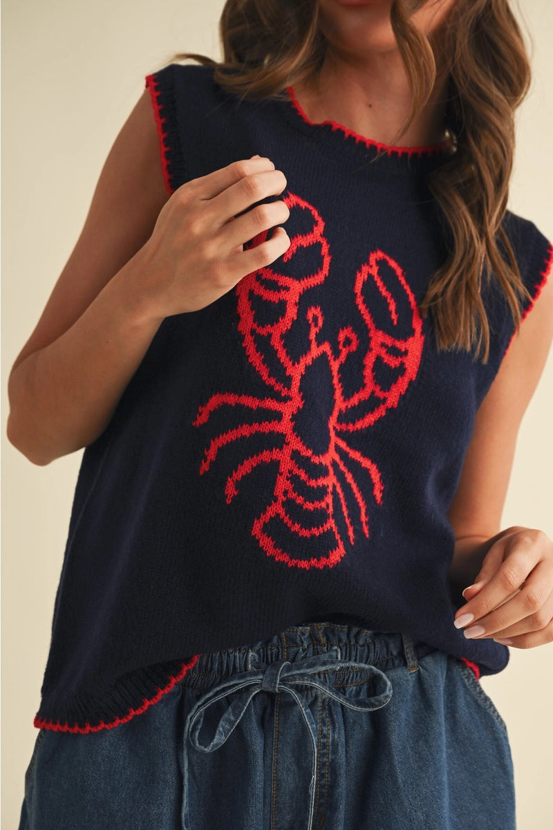 Lobster Printed Knit Top