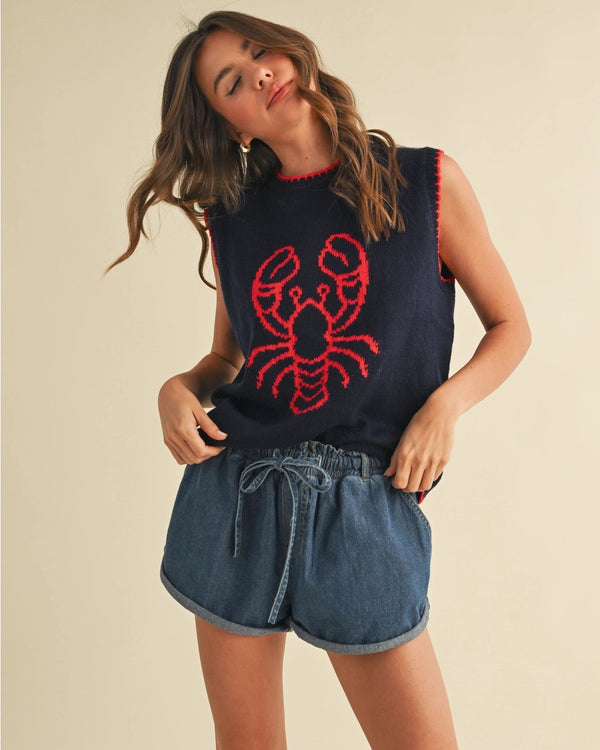Lobster Printed Knit Top