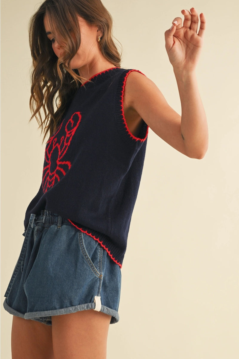 Lobster Printed Knit Top