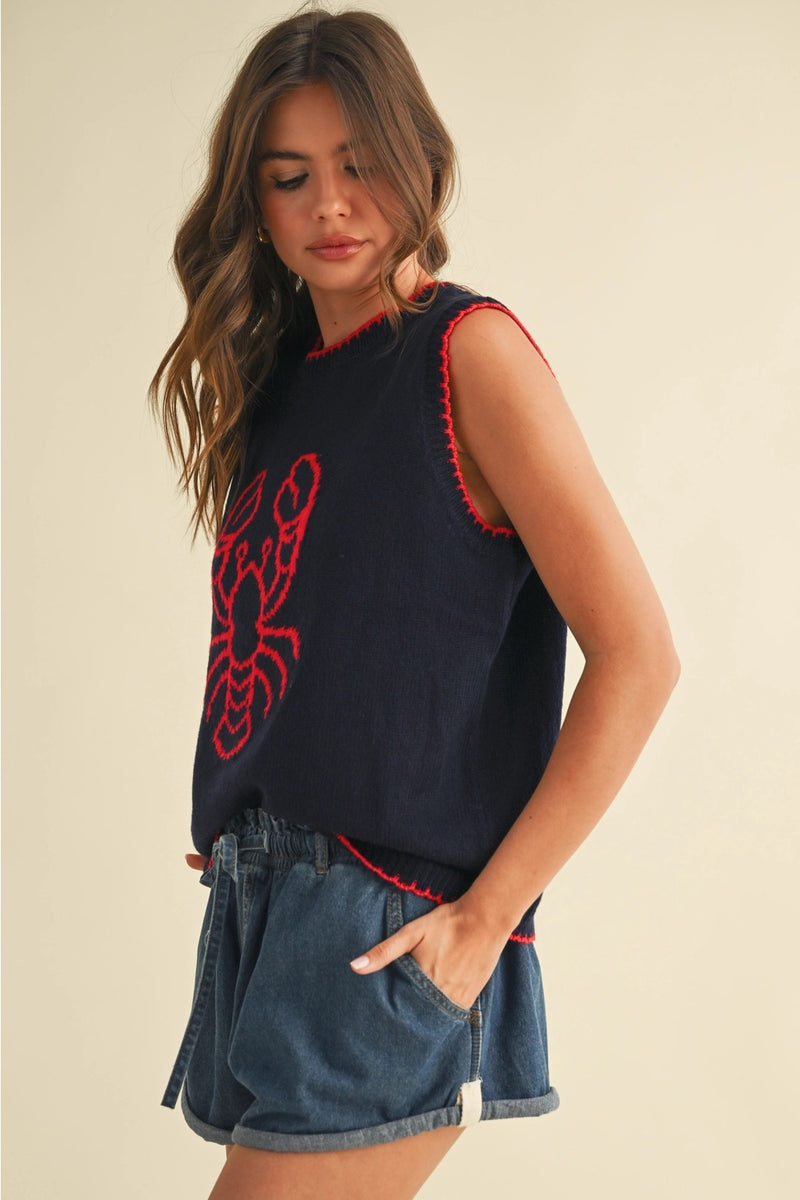 Lobster Printed Knit Top
