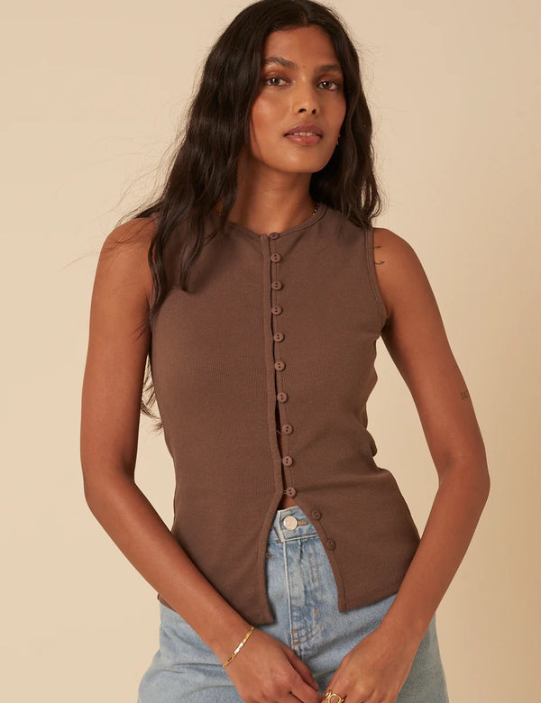 Nobody's Child - Brown Ribbed Waistcoat