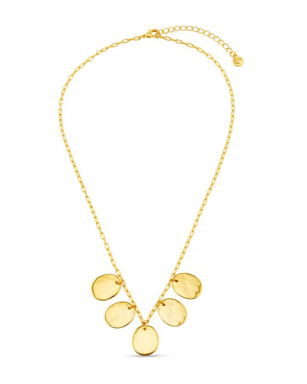 ORELIA - Gold Polished Molten Layered Coin Necklace