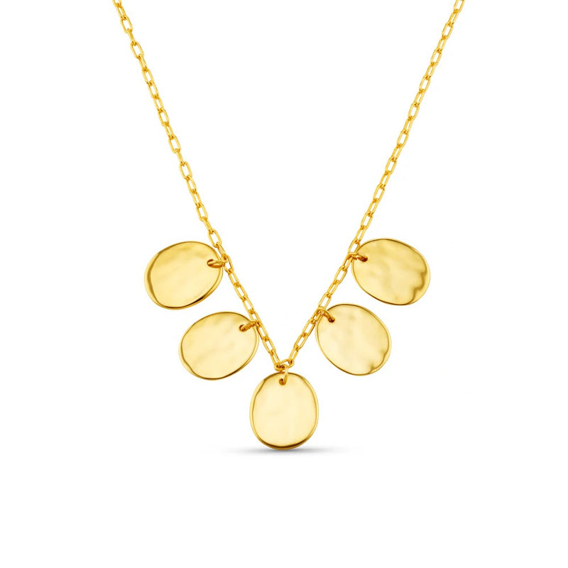 ORELIA - Gold Polished Molten Layered Coin Necklace