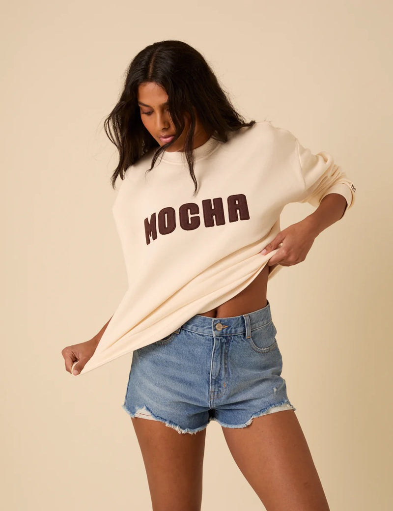 Nobody's Child - Cream Mocha Graphic Sweatshirt
