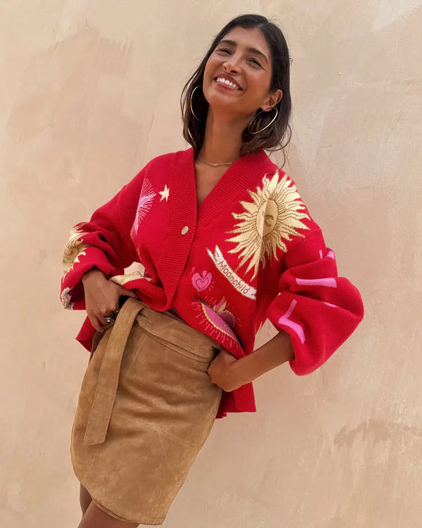 Never Fully Dressed - Red Mystical Cardigan