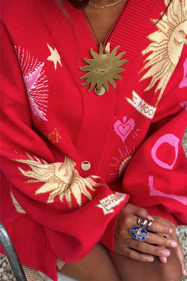 Never Fully Dressed - Red Mystical Cardigan