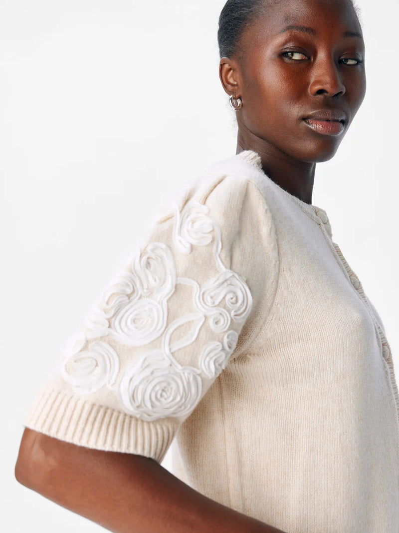 OBJECT - White Sand Embroidery Knit