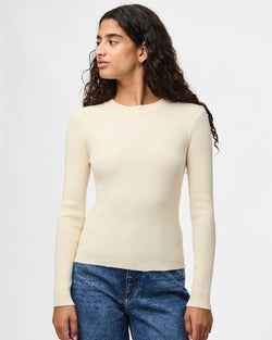 PIECES - Birch Ribbed Knit Top