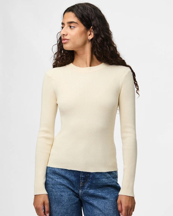 PIECES - Birch Ribbed Knit Top