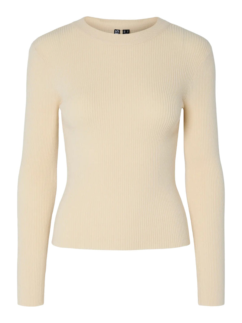 PIECES - Birch Ribbed Knit Top