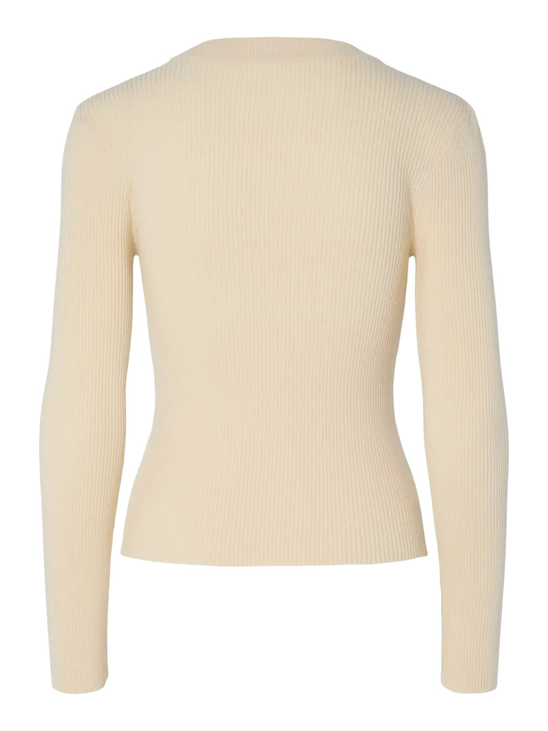 PIECES - Birch Ribbed Knit Top