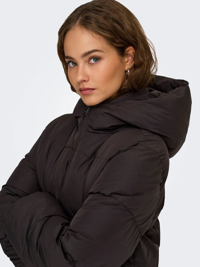 ONLY - Chocolate Puffer Coat (Pre-Order)