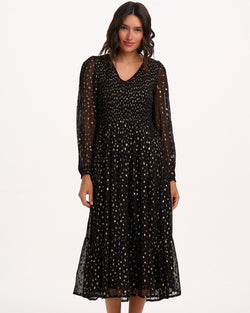 Sugarhill Of Brighton - Black Metallic Spot Jacqueline Dress