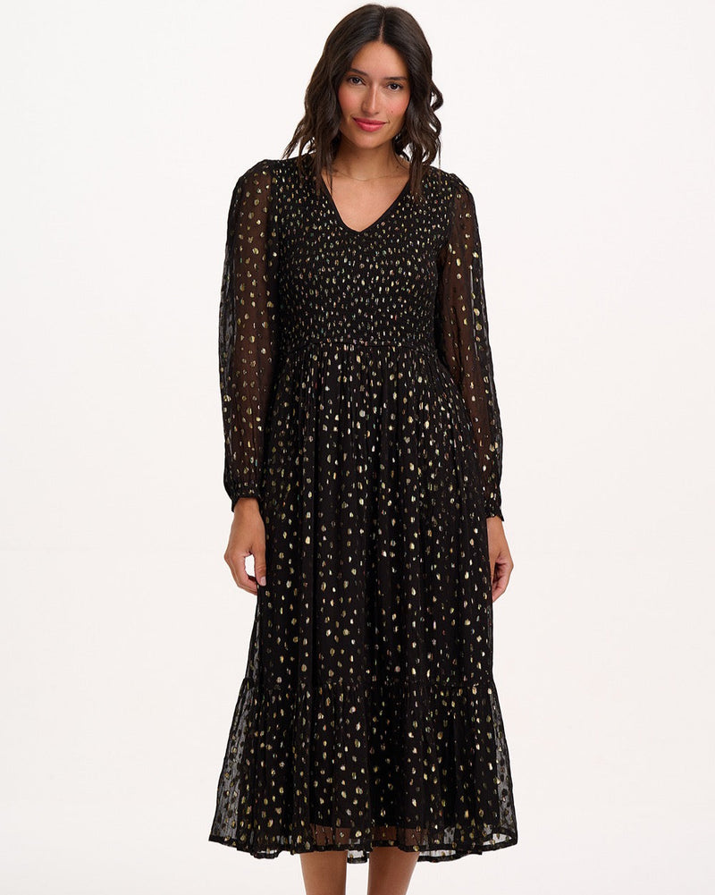 Sugarhill Of Brighton - Black Metallic Spot Jacqueline Dress