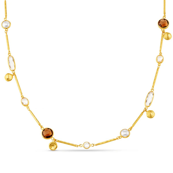 ORELIA - Mixed Bead & Coin Long Link Necklace