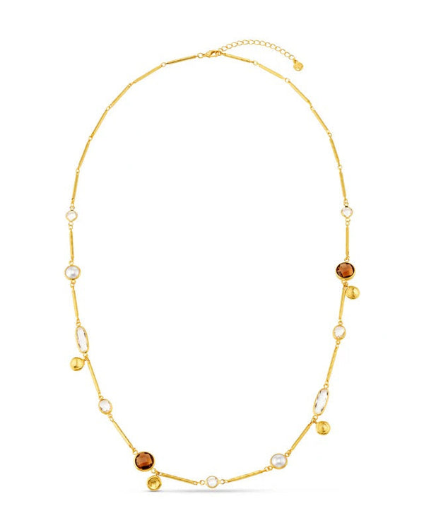 ORELIA - Mixed Bead & Coin Long Link Necklace