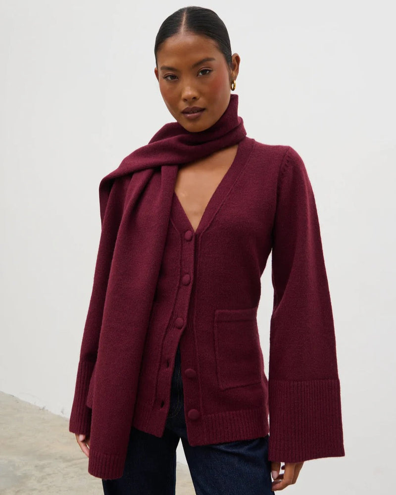 Pretty Lavish - Florie Knit Cardigan with Scarf