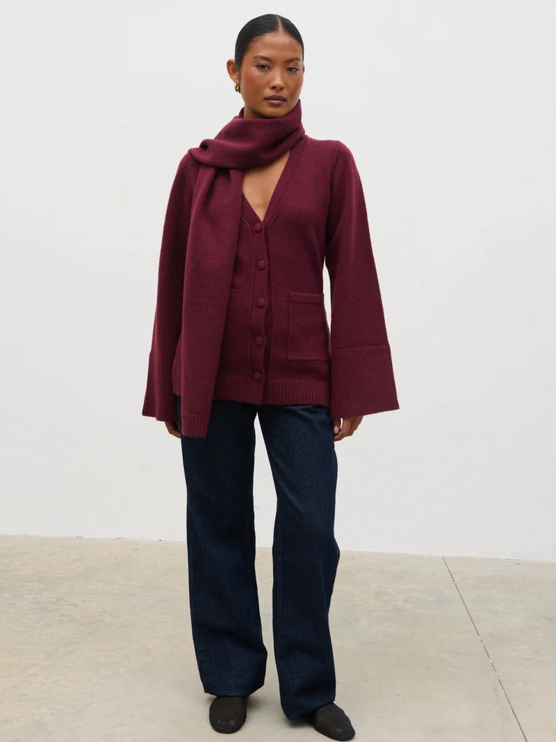 Pretty Lavish - Florie Knit Cardigan with Scarf