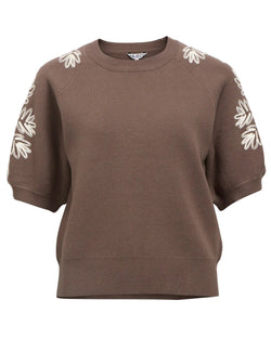 OBJECT - Moral Embroidery Knit Top