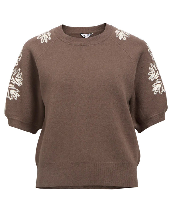 OBJECT - Moral Embroidery Knit Top