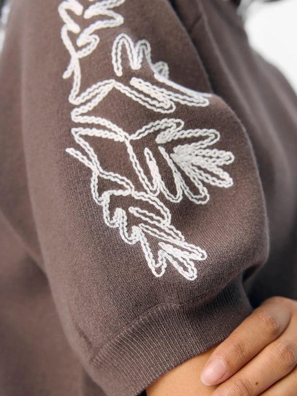 OBJECT - Moral Embroidery Knit Top