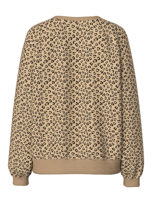 PIECES - Leopard Heart Sweatshirt