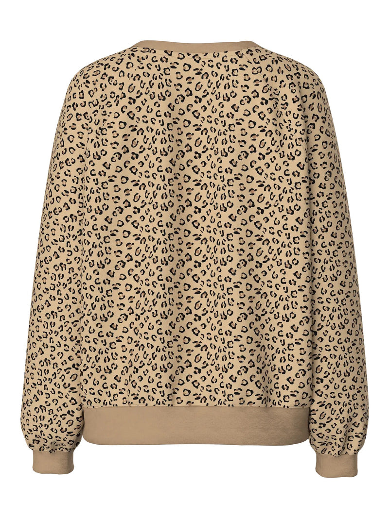 PIECES - Leopard Heart Sweatshirt