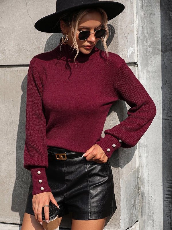 Wine Pearl Knit Jumper