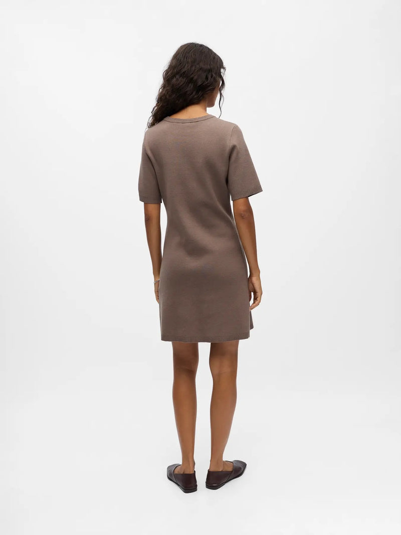 OBJECT - Cocoa Pearl Button Knit Dress
