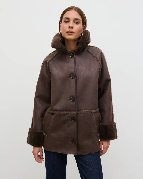 Pretty Lavish - Sawyer Avaitor Coat Brown