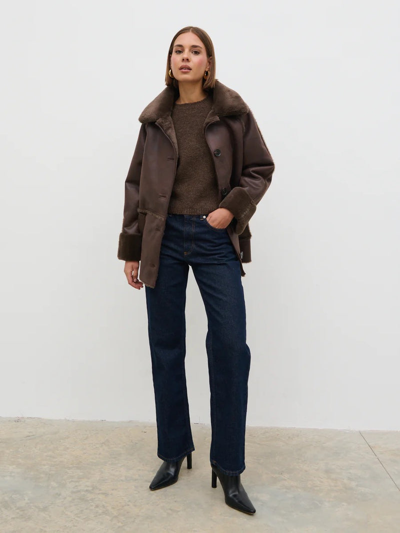 Pretty Lavish - Sawyer Avaitor Coat Brown